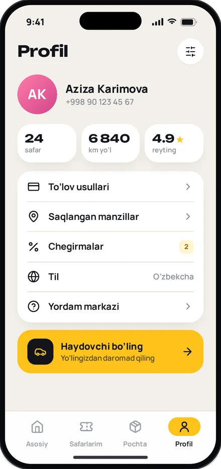 Yo'lovchi profili